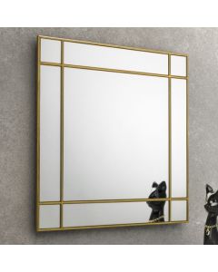 Fortissimo Square Wall Mirror In Gold Frame