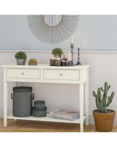 Franklin Wooden Console Table In White