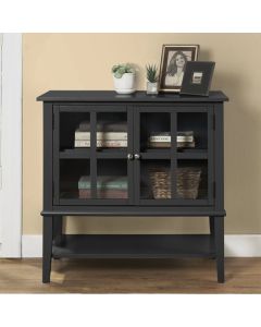 Franklin Wooden Storage Cabinet In Black With 2 Doors