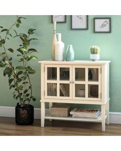 Franklin Wooden Storage Cabinet In White With 2 Doors