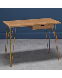 Fusion Wooden Laptop Desk With 1 Drawer In Oak Effect