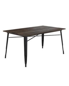 Fusion Wooden Rectangular Dining Table In Black