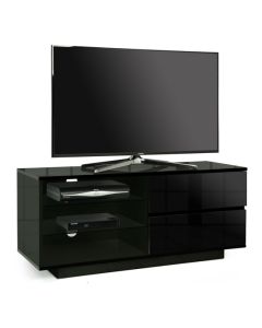 Gallus Wooden TV Stand In Black High Gloss With 2 Drawers