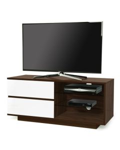 Gallus Ultra Wooden TV Stand In Walnut With 2 White Drawers