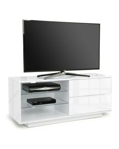 Gallus Wooden TV Stand In White High Gloss With 2 Drawers