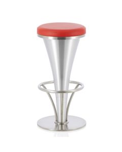 Garland Faux Leather Fixed Bar Height Bar Stool In Red