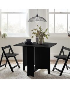 Gatan Small Gateleg Dining Table With 2 Chairs In Black