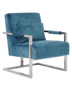 Gatsby Fabric Upholstered Armchair In Teal