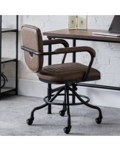 Gehry Faux Leather Upholstered Office Chair In Brown