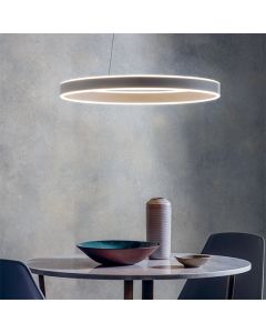 Gen Ring LED Ceiling Pendant Light In Matt White With Frosted Diffuser