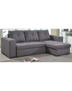 Gianni Linen Fabric Storage Chaise Sofa Bed In Grey