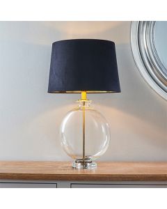 Gideon Black Faux Cylinder Shade Table Lamp In Antique Brass