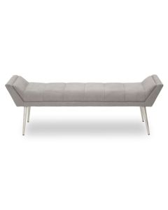 Gilden Fabric Upholstered Hallway Bench In Grey With Angular Legs