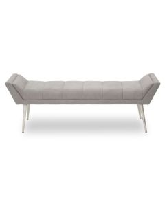 Gilden Fabric Upholstered Hallway Bench In Grey With Angular Legs