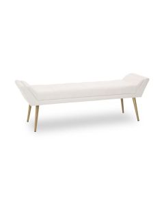 Gilden Fabric Upholstered Hallway Bench In Natural With Angular Legs