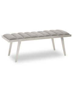 Gilden Velvet Upholstered Hallway Bench In Grey With Angular Legs