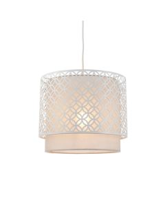 Gilli Small Pale Grey Shade Ceiling Pendant Light In Chalk White