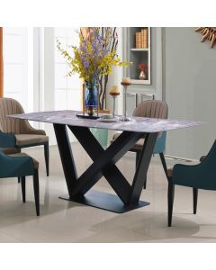 Glendale Marble Dining Table With Black Metal Frame