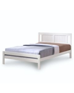 Glorry Wooden King Size Bed In White