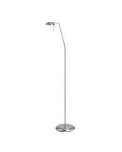 Hackney Touch Task Floor Lamp In Satin Chrome