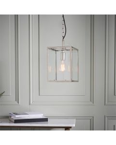 Hadden Clear Glass Ceiling Pendant Light In Bright Nickel