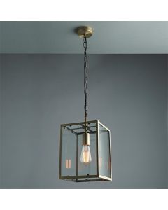 Hadden Clear Glass Ceiling Pendant Light In Matt Antique Brass