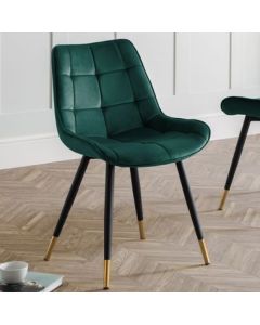 Hadid Velvet Dining Chair In Green