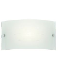 Hadley White Glass Wall Light In Satin Chrome