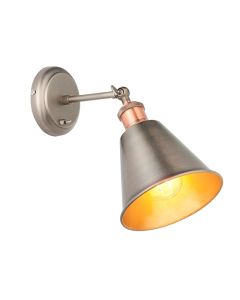Hal Adjustable Head Wall Light In Aged Pewter And Aged Copper