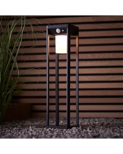 Hallam Outdoor Post In Textured Black With White Pc Diffuser