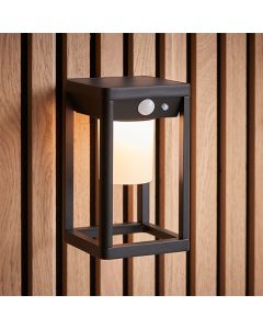 Hallam Outdoor Wall Light In Textured Black With White Pc Diffuser