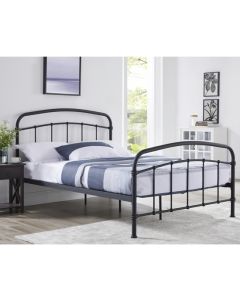 Halston Metal Double Bed In Black