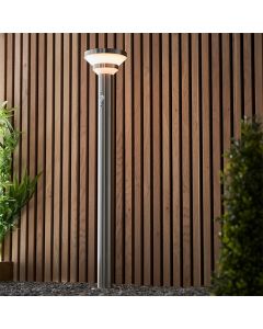 Halton Outdoor Bollard Post In Brushed Stainless Steel With White Pc Diffuser