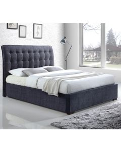 Hamilton Fabric Upholstered Double Bed In Dark Grey