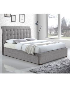 Hamilton Fabric Upholstered Double Bed In Light Grey