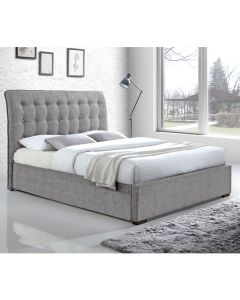 Hamilton Fabric Upholstered King Size Bed In Light Grey