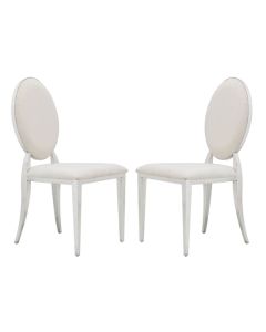 Hampton Cream Velvet Upholstered Dining Chairs In Pair