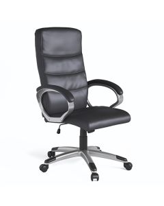 Hampton Faux Leather Home And Office Chair In Black