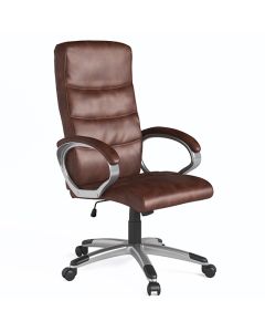 Hampton Faux Leather Home And Office Chair In Brown