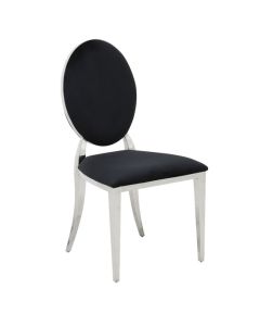 Hampton Velvet Upholstered Dining Chair In Black