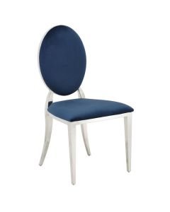 Hampton Velvet Upholstered Dining Chair In Blue