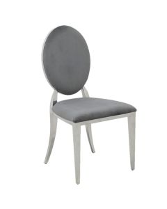 Hampton Velvet Upholstered Dining Chair In Dark Grey