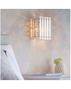 Hanna Clear Crystals Wall Light In Polished Chrome
