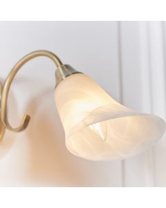 Hardwick Frosted Glass 2 Lights Wall Light In Antique Brass