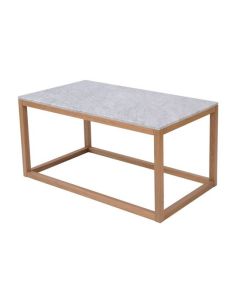 Harlow White Marble Coffee Table With Oak Wooden Base