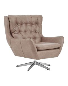 Harold Faux Leather Armchair In Light Brown