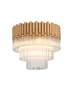 Harrogate 5 Bulbs Flush Ceiling Light In Gold