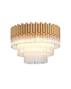 Harrogate 7 Bulbs Flush Ceiling Light In Gold