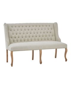 Harrison Linen Fabric Upholstered 2 Seater Hallway Seating Bench In Natural