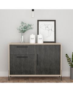 Harvard Small Wooden 2 Doors And 1 Drawer Sideboard In Washed Oak